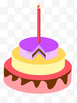 三层的蛋糕图片_2.5D蛋糕手绘插画