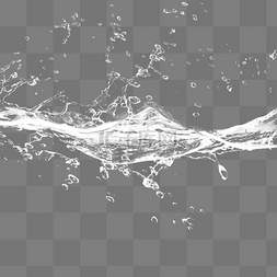 溅起的水的图片_白色浪花水波水滴元素
