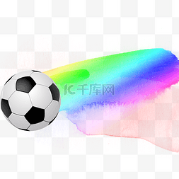彩色水彩足球元素