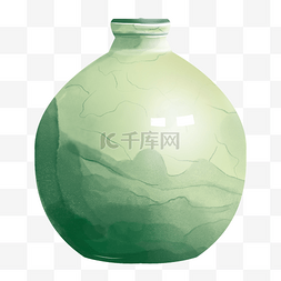 珍贵瓷器图片_手绘绿玛瑙瓷器插画