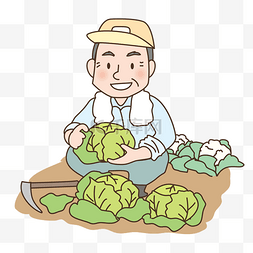 包菜海报图片_节彩色卡通手绘农民伯伯