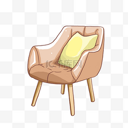 黄色简约小清新图片_沙发凳子椅子手绘小清新