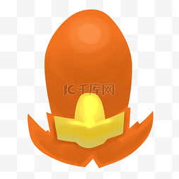 橙色立体帽子插画