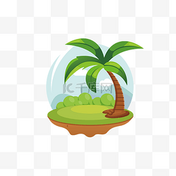 椰子沙滩图片_三亚卡通椰子树矢量图