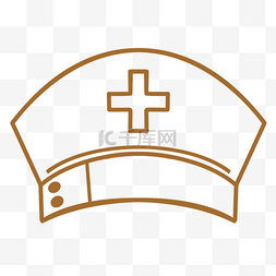 护士节帽子图片_护士用的线条帽子