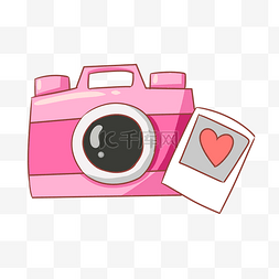 扁平化粉色图标图片_粉红相机卡通免扣素材