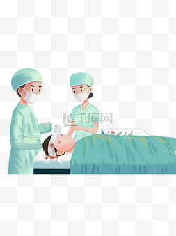 做手术医生图片_做手术场景插画设计