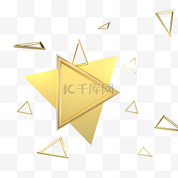 天猫黄金猫图片_金色节日促销三角形漂浮