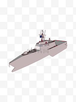 我的海军梦图片_简约扁平卡通建军节军舰战舰战船