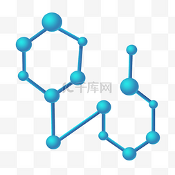 科学手绘矢量图片_立体化学分子素材元素