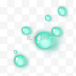 青绿色清新唯美装饰水滴