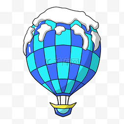 落雪的热气球插画