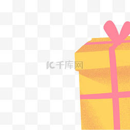 生日礼品图片_卡通橙色的礼盒免抠图