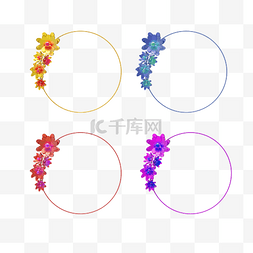 中国风金属花朵边框