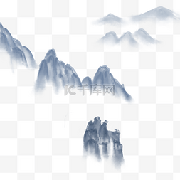 山水图片_中国风山水水墨险峻巍峨仙山