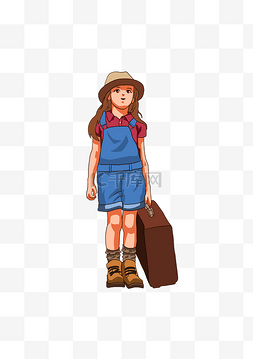 提行李箱的美女图片_春分提旅行箱的女孩