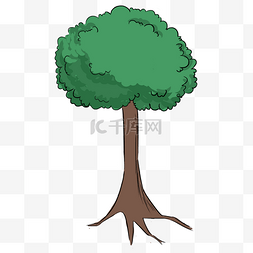 绿色手绘植物大树