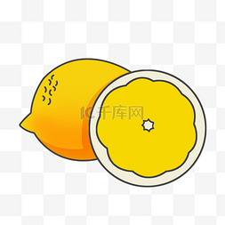黄柠檬红柠檬图片_手绘柠檬