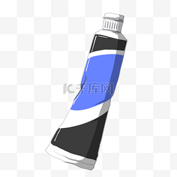 刷牙洗漱用品图片_黑蓝瓶装牙膏插画