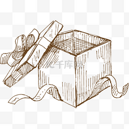 手绘线条礼物盒