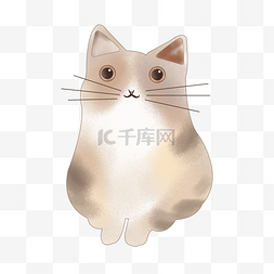猫捉捉老鼠图片_手绘灰色猫咪插画