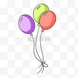 庆典氢气球图片_手绘彩色气球插画
