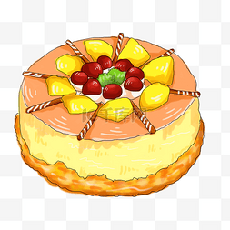 粉色菠萝图片_生日水果蛋糕
