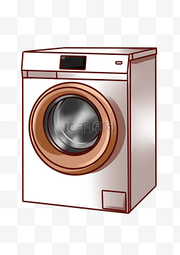 滚筒洗衣机素材图片_手绘滚筒洗衣机插画