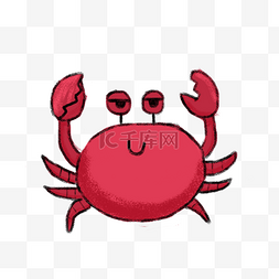 海底小动物图片_卡通小清新的螃蟹