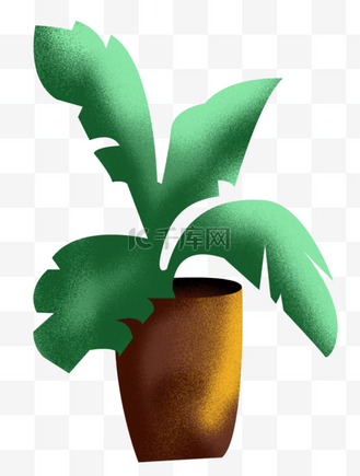 绿色植物盆栽卡通图片素材_卡通手绘绿色植物盆栽