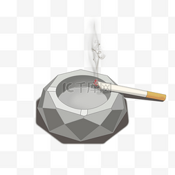 卡通教室图片_手绘卡通烟灰缸燃烧的香烟烟雾