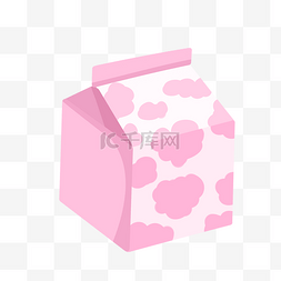 奶茶手绘插画图片_粉色的牛奶手绘插画