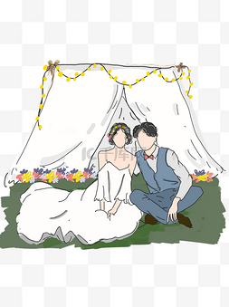 土特情话图片_手绘风情人婚礼元素
