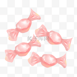 粉色装饰糖果图片_粉色的糖果手绘插画