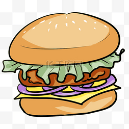 吐司面包超人图片_手绘汉堡美食