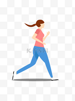 运动卡通简约人图片_矢量跑步的女人简约设计