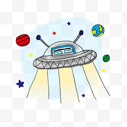 UFO飞船银河星球矢量