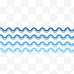 蓝色海浪线图片_蓝色矢量通用波浪装饰