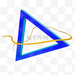 几何三角图片_蓝色三角框C4D电商促销装饰素材