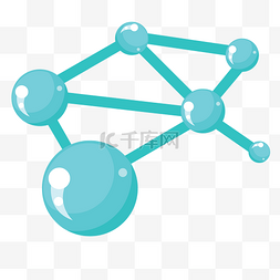 卡通物理图片_蓝色的化学分子结构免抠图