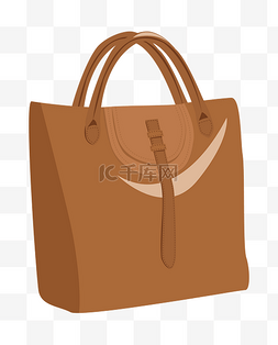 棕色包包图片_手绘时尚的女士包插画