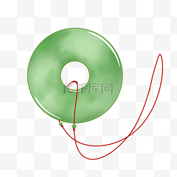 中国元素圆形图片_中国风绿色的玉佩