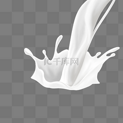 飞溅水花图片_白色牛奶奶茶插画