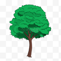 绿色手绘植物大树