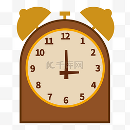 机械钟表时间图片_棕色复古落地闹钟卡通手绘装饰素