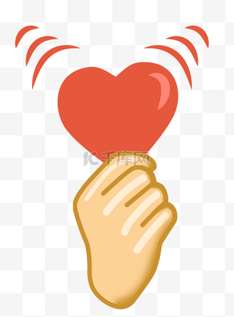 爱心手势点赞插画