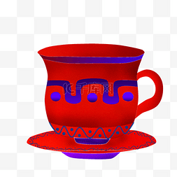 漂亮的咖啡杯图片_红色的咖啡杯插画