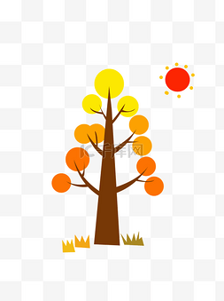 秋树素材图片_手绘矢量秋天树木商用素材