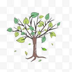 绿色植物大树插画