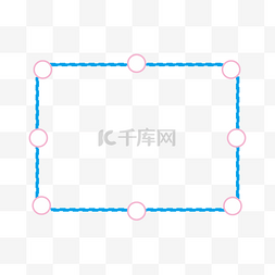 几何小圆圈图片_蓝色小清新几何边框